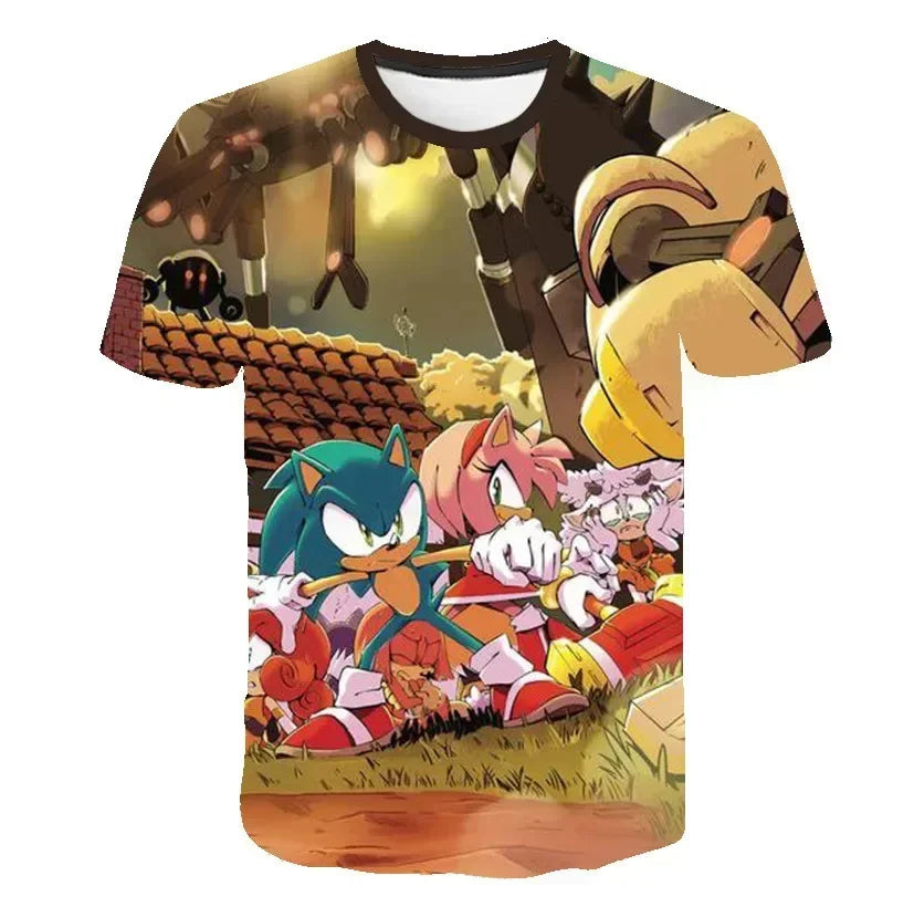 T-shirtChildren's Clothes Sonic 3D for Kids Boys and Girls Cartoon Printing Animation Cosplay Clothing Accessories