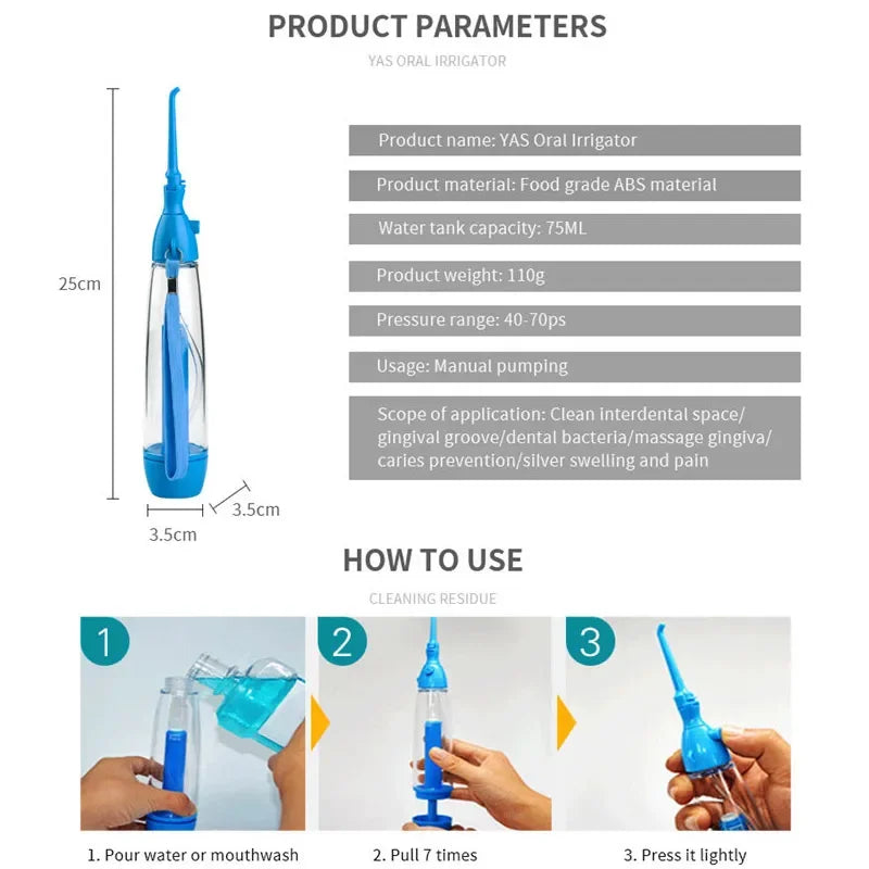 Portable Oral Irrigator Dental Flosser Product for Cleaning Teeth Water Thread Flosser