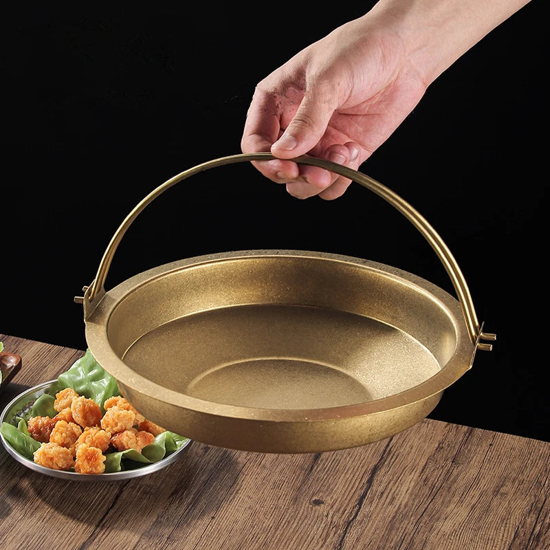 Retro Japanese-style Stainless Steel Pot Sukiyaki Cuisine Frying Pan Hanging Line Small Hot Pot Kitchen Cooking Utensils