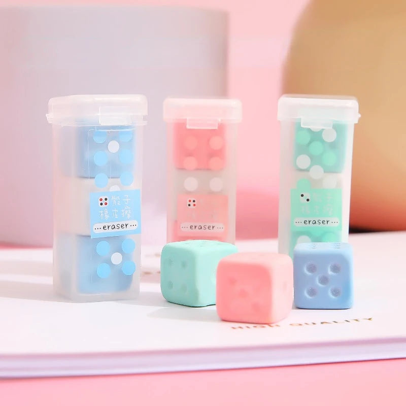 Random Colorful Dice Shape Pencil Eraser