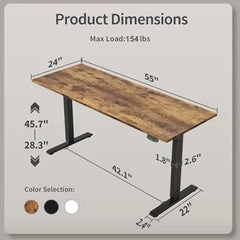 Electric Height Adjustable Desk 55 x 24 Inches Sit Stand Work Office Ergonomic Computer Table