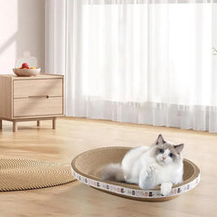 Scratching Board For Cats | Indoor Cat Furniture Scratch Post Oval-shaped Durable High-Density Cat Scratcher pet supplies