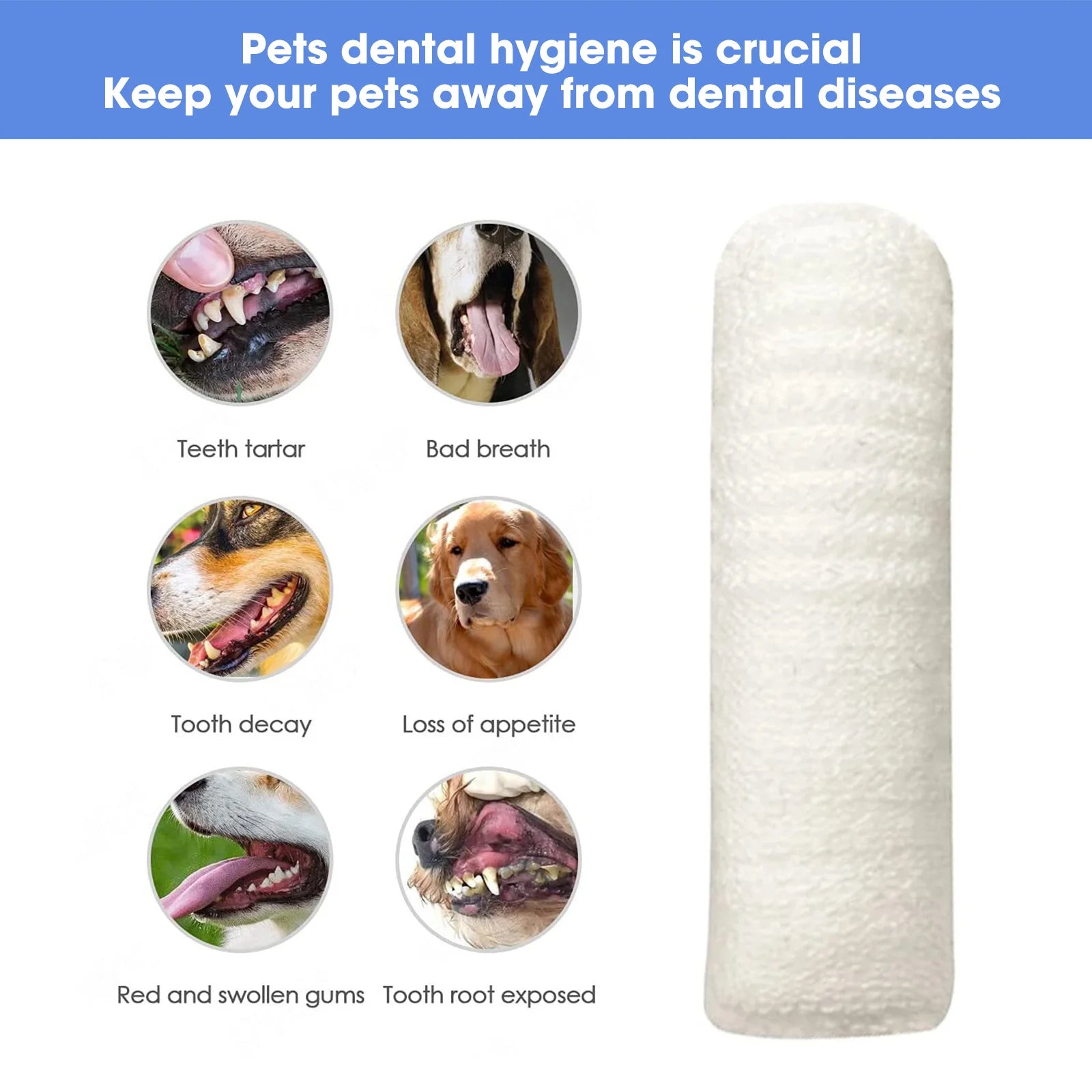 Finger Cots Puppy Teeth Oral Cleaning Tool Kitten Finger Toothbrush