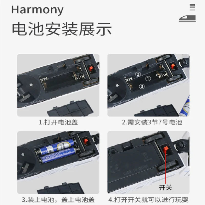 Harmony Railcar Simulation High-speed Railway Train Toys for Boys Electric Sound Light Train