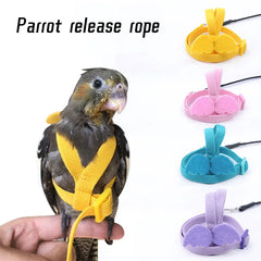 Adjustable Parrot Bird Harness Leash Set Anti-bite Training Harness Parrots Outdoor Flying Rope Cockatiel Small Birds Supplies