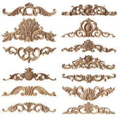 Wood Carving Natural Wood Appliques Door Furniture