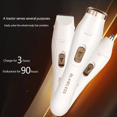 Multifunctional women's shaver USB charging 3-in-1 full-body washing hair removal instrument shaver eyebrow trimmer