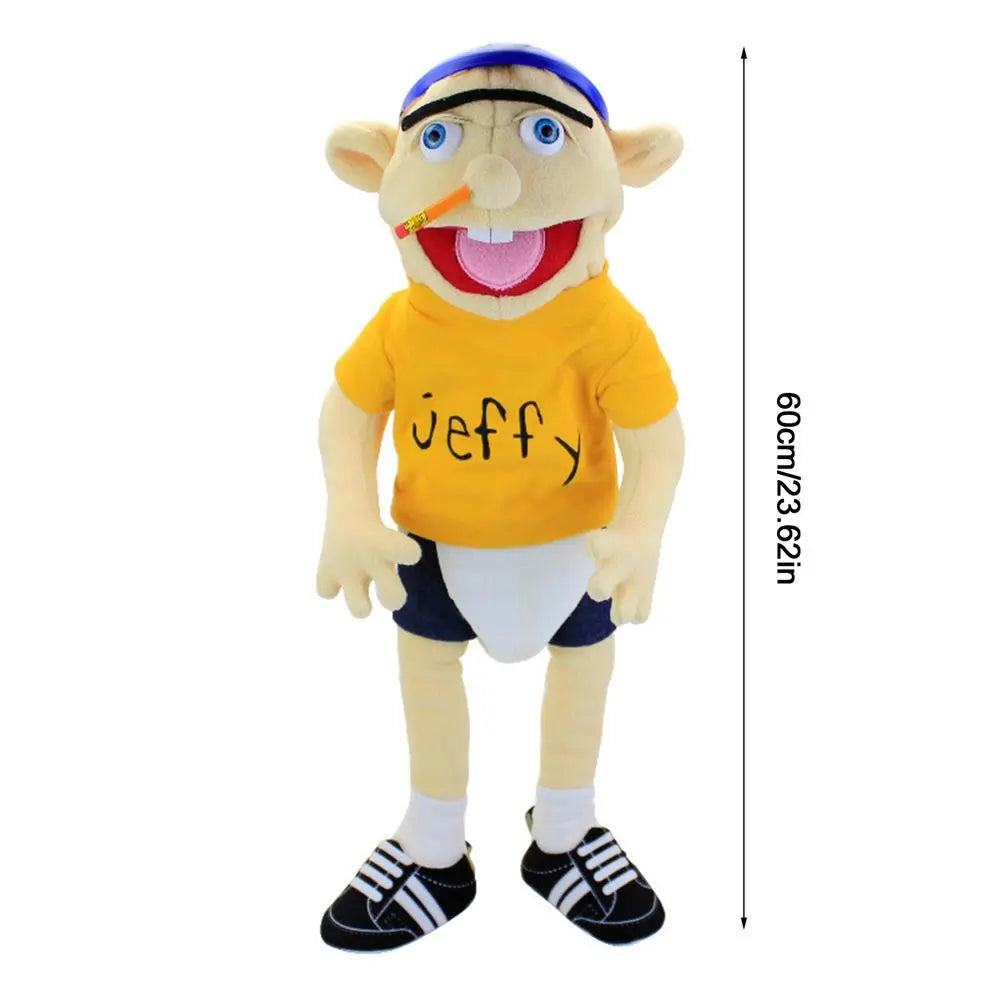 Large Jeffy Boy Hand Puppet Children Soft Doll