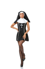 Easter Halloween Cosplay Party Costume Adult Nun Role Play Stage Fancy Party Dress