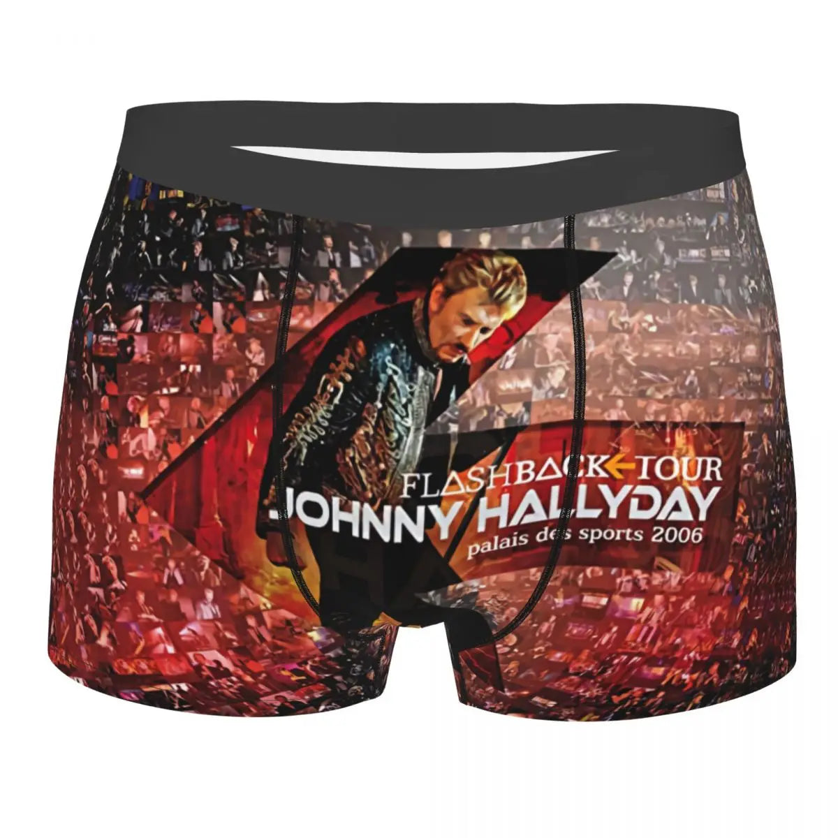 Custom Male Fashion Johnny Hallyday Underwear French Singer Rock Music Boxer Briefs Soft Shorts Panties Underpants