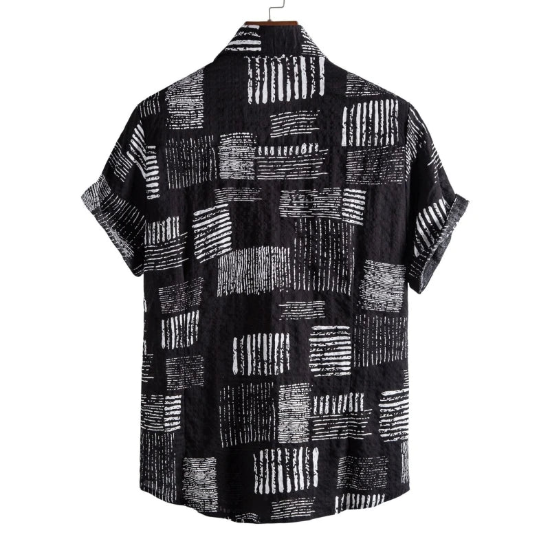 Shirts Men's Clothing Free Shipping Oversize Shirt Man Tiki Beach Fashion Blouses Social T-shirts