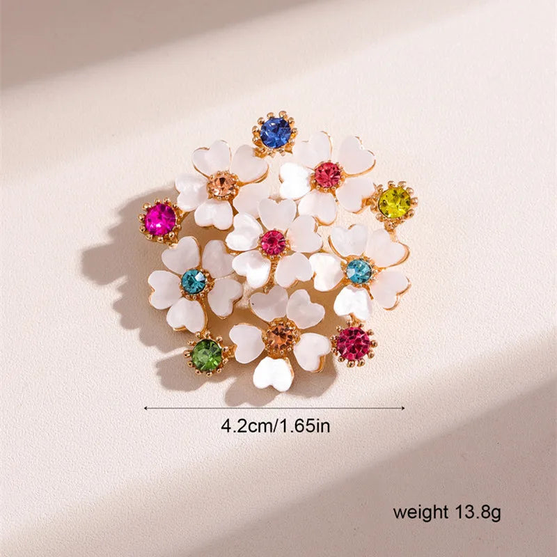 Kymyad Fashion Brooches for Women Crystal Flower Women's Brooch