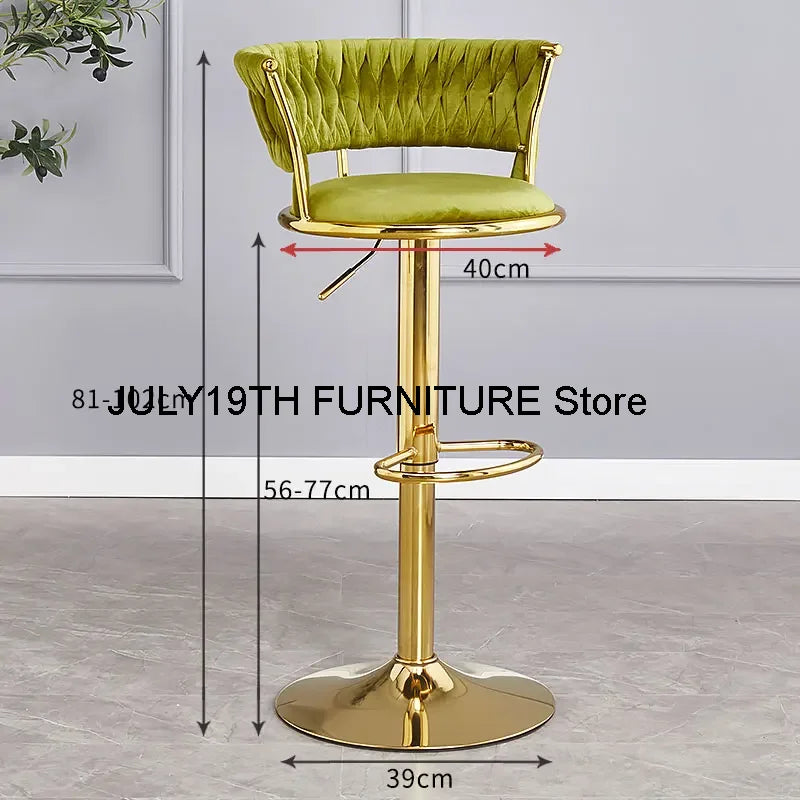 Luxury Rotating Bar Chair Design Living Room Outdoor Velvet Modern Bar Chair Nordic Kitchen High Sillas Altas Furniture SR50BC