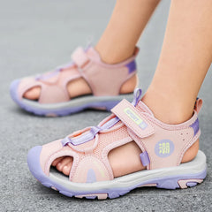 New Style Summer Beach Water Children Sandals Fashion Shoes Outdoor Non-slip Soft Bottom Shading Leather Boys Comfortable