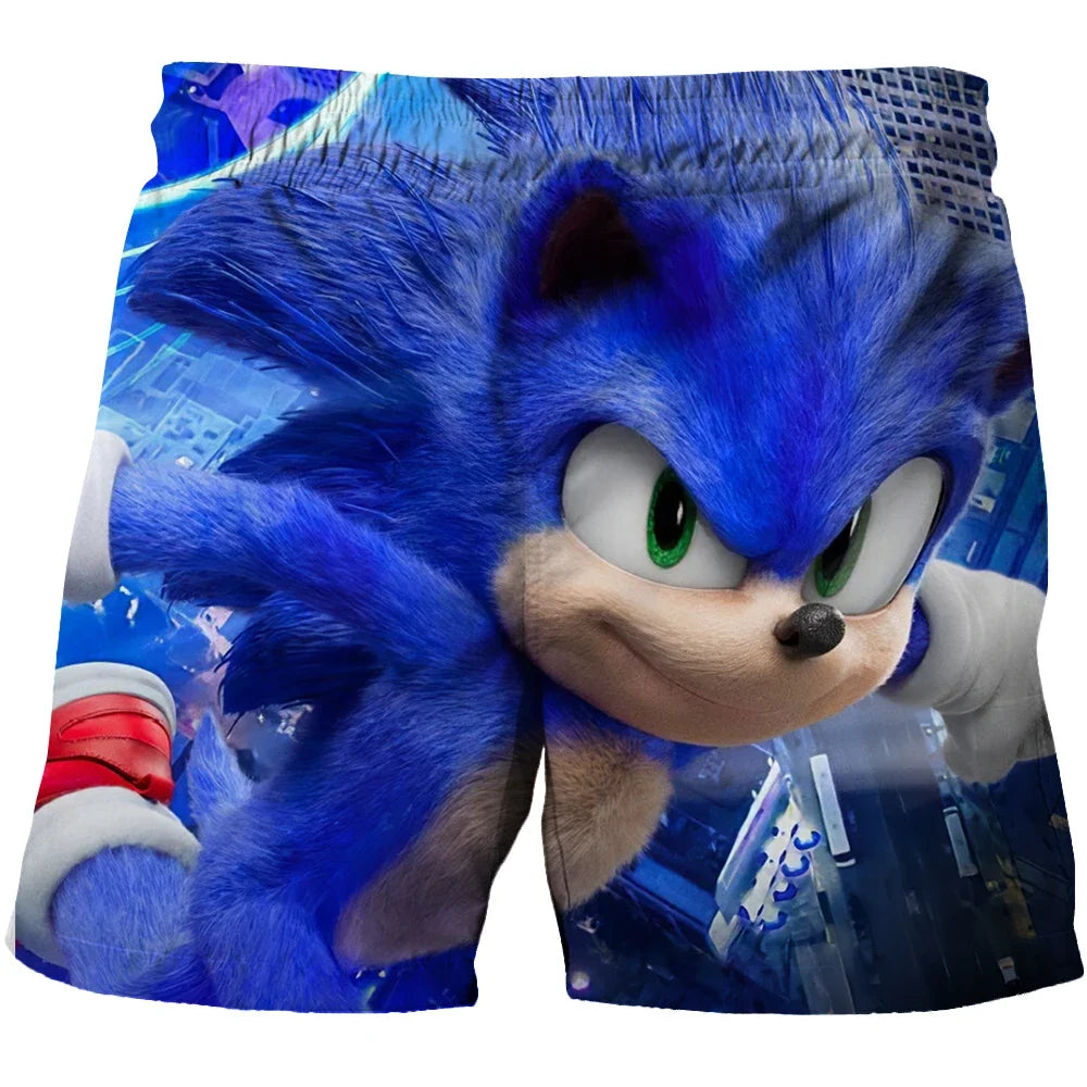 Beach pants for children 4-14Y Sonic The Hedgehog shorts pants Girls Boys Harajuku pants For Kids 3D Cartoon Print