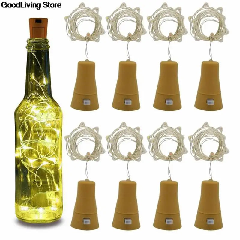 Solar Energy Cork Wine Bottle Lights LED Strings Copper Wire Colorful Fairy Lights String