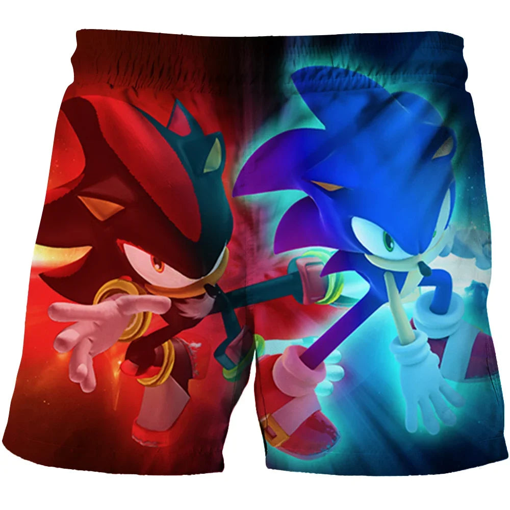 Beach pants for children 4-14Y Sonic The Hedgehog shorts pants Girls Boys Harajuku pants For Kids 3D Cartoon Print