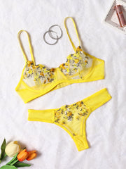 Embroidered Woman Two Piece Set Clothing Yellow For Women