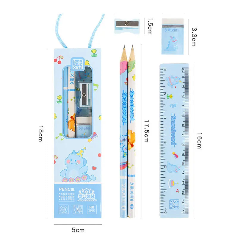 28Sets 5 in 1 Cute Cartoon Pencil Set