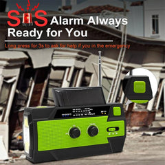 Emergency Crank Weather Radio 4000mAh NOAA Weather Radios Solar Powered,AM/FM,SOS Alarm,Flashlight Rechargeable