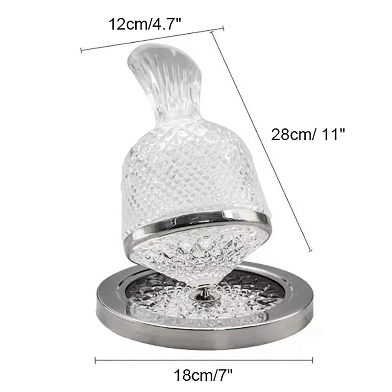 Crystal Glass 360 Rotating Decanter Tumbler 1500ml Decanter Wine Dispenser