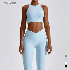 Yoga Set Seamless Women's Sportswear Workout Clothes Athletic Wear Gym Legging Fitness Bra Crop Top