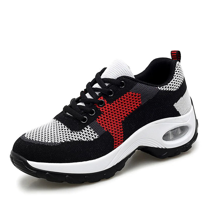 Walking Shoes Spring Autumn Casual Sport Shoes Lightweight Air Cushion Running Shoes Soft Mesh Breathable Woman Rock Shoes