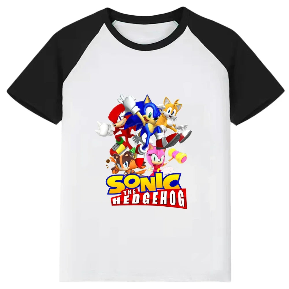 New Cartoon Cute Clothes Summer Kids Boys Sonic 2 T-shirt Printed short sleeve Baby Girls T-shirt Sonic Cotton Short Sleeve