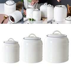 Ceramic Jar with Airtight Lid Countertop Kitchen Kitchen Canisters Ceramic Food Storage Jar