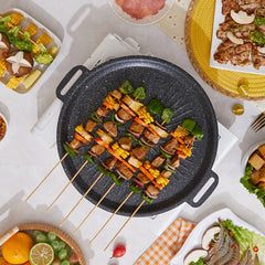 Grill Pan Thicken Non-stick Medical Stone Stainless Steel Double-ear Barbecue Plate