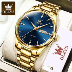 OLEVS Original Brand Men's Watch Stainless Steel Big Face Casual Dress Wrist Watch