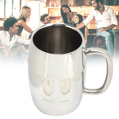 Beer Mug DoubleWalled Large 550ML Whiskey Barrel 304 Stainless Steel Milk Cup For Hot Cold Drinks