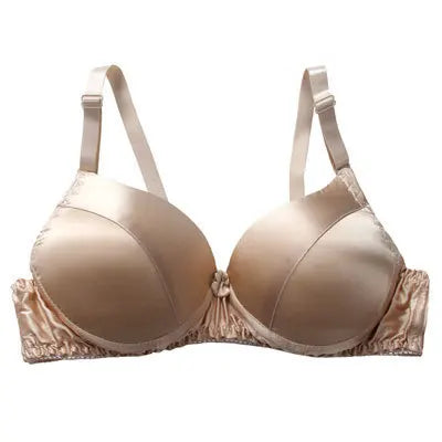 Good quality, affordable, breathable silk bra, thin, without steel rings, inside and outside