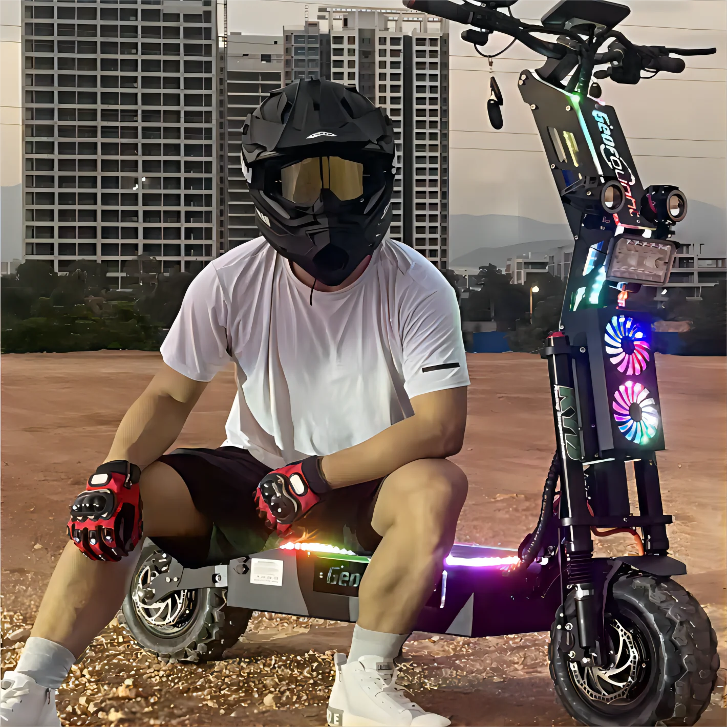 Dual Motor Newest Design Big Screen Adults Off Road Tire Electric E Scooter