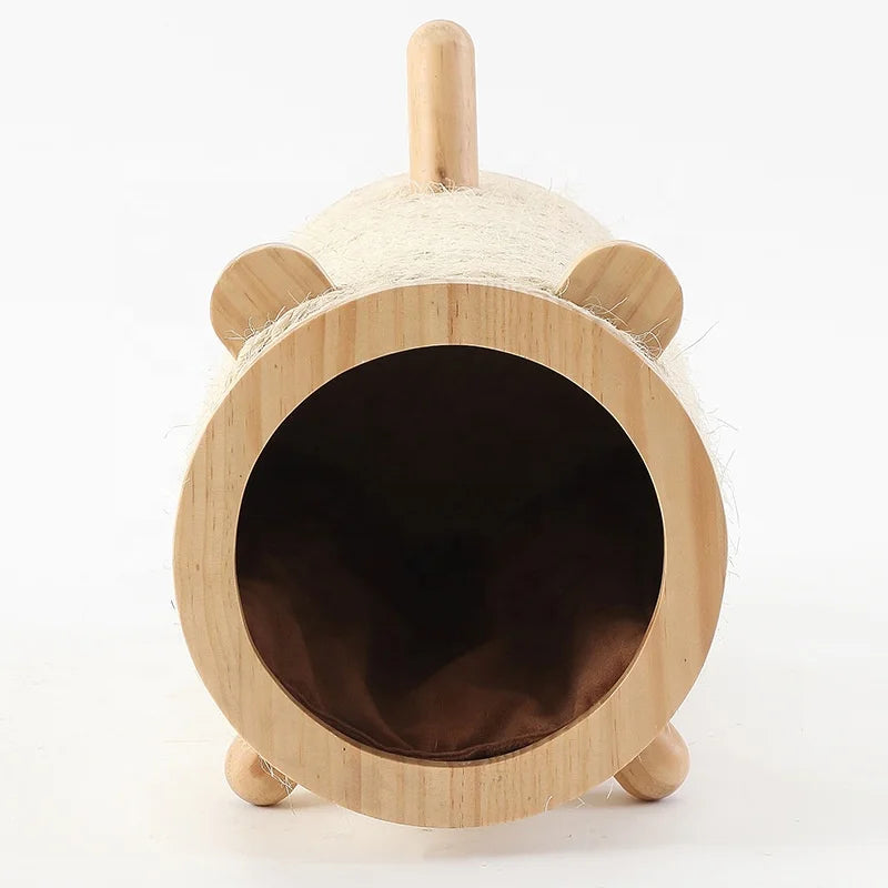 High Quality Cat Furniture Pet Play Toy Wooden Cat Tunnel Bed Cat Toy Tunnel