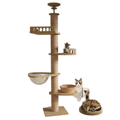 Wooden Cat Tree House Multifunction Pet Furniture Kitten Climbing Toy Cat Scratching Posts Cat Tower