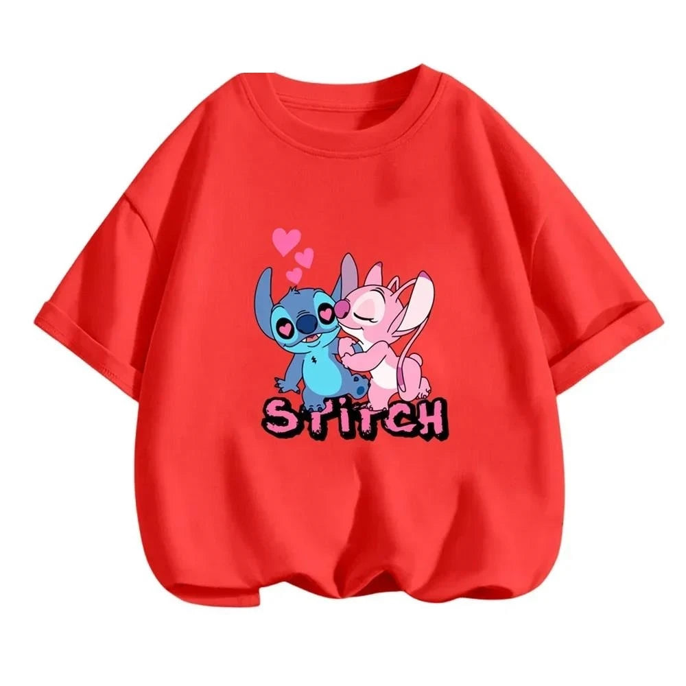 Boy Kids T Shirts Stitch Clothes Girl T-shirt Boys Trucksuit Children Sonic Short Sleeve Tops Summer Girls Top Clothing