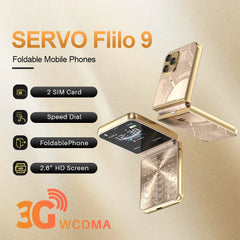 2024 SERVO Flilo9 Flip Mobile Phone 3G WCDMA 2.6inch Screen Dual SIM Torch MP4 Speed Dial Blacklist Telefonos Celular Fold Phone