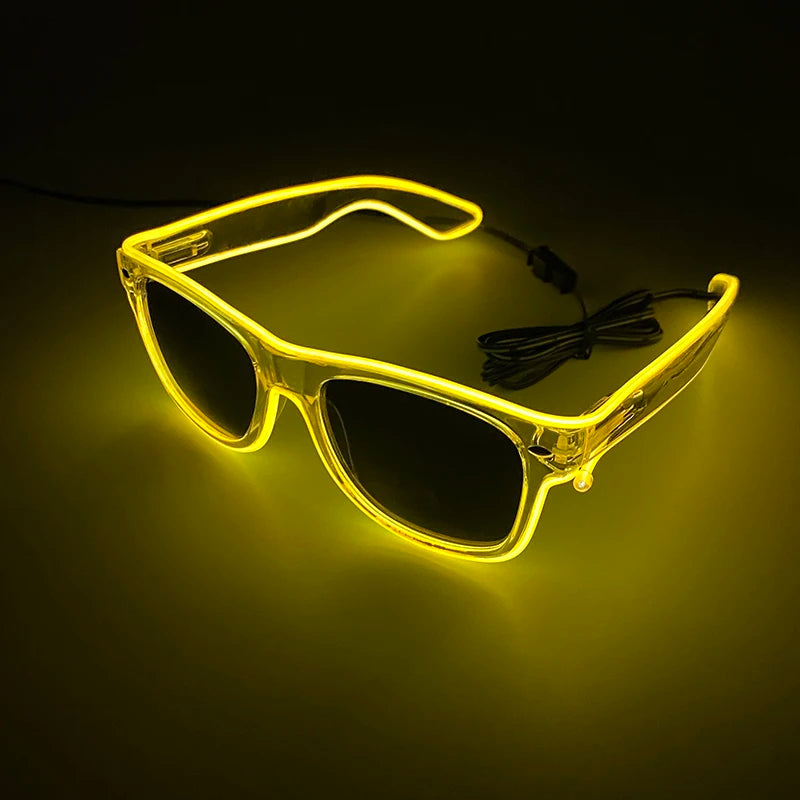 LED Glasses Glow Sunglasses EL Wire Neon Glasses Glow in The Dark Party Supplies