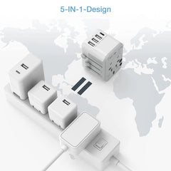 TESSAN Universal Travel Adapter with USB Port and Type C, Worldwide Power Adapter