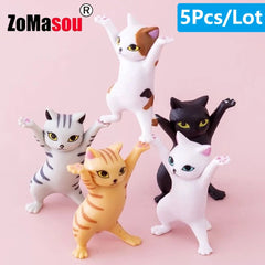 1/5Pc Kawaii Cats Pen Holder Funny Cat Doll Ornaments Plastic Crafts Earphone Support