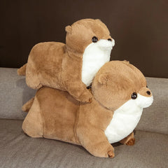 Simulation Cute Lutra Plush Toys Stuffed Realistic Otter Animal Doll Soft Seal Plushie Pillow for Kids