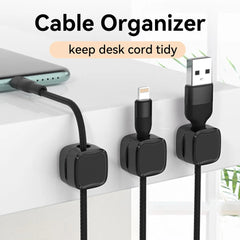 Magnetic Cable Clip Cord Holder Adhesive Wire Holder Keeper Organizer for Home Office Car Under Desk Cable Management