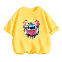 Boy Kids T Shirts Stitch Clothes Girl T-shirt Boys Trucksuit Children Sonic Short Sleeve Tops Summer Girls Top Clothing