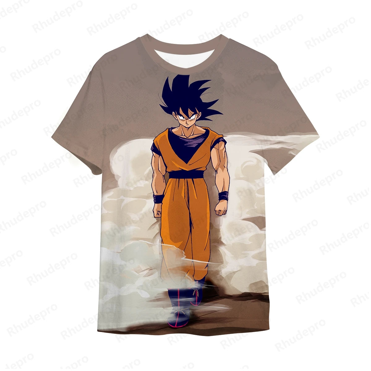 Baby Suit Son Goku Children's Summer Men's T-Shirt Anime Cartoon Print White Balck T-shirt Boys Top