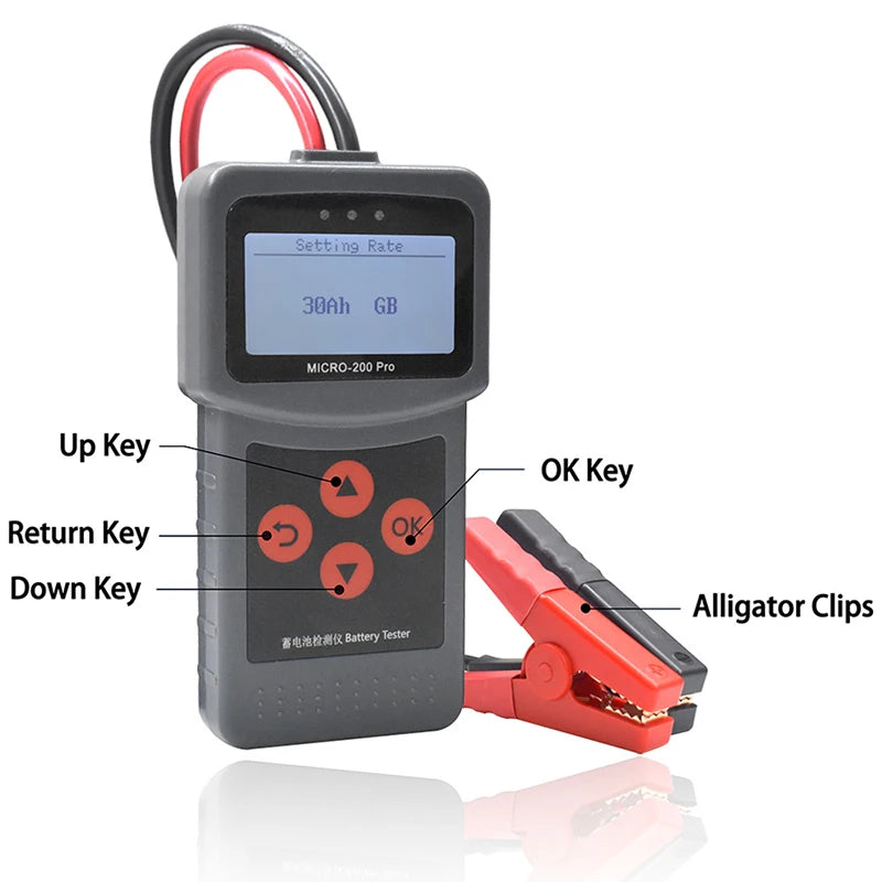 Micro 200 Pro Car Battery Tester Big Clip 12V 40-2000CCA Analyzer For Garage Workshop Auto Mechanical Tools