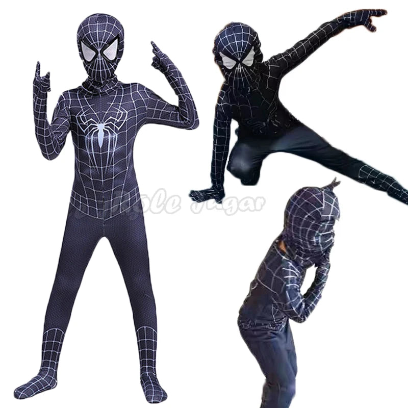 Movie Miles Morales Spiderman Cosplay Costume Iron Costume Red Black Spider Man Anime Cosplay Boys Girls Suit Vestidos De Fiesta