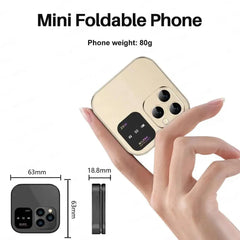 Mini Flip Foldable Cell Phone - 2 SIM Card Slots Small Display FM Radio Magic Voice Blacklist Speed Dial & Vibration