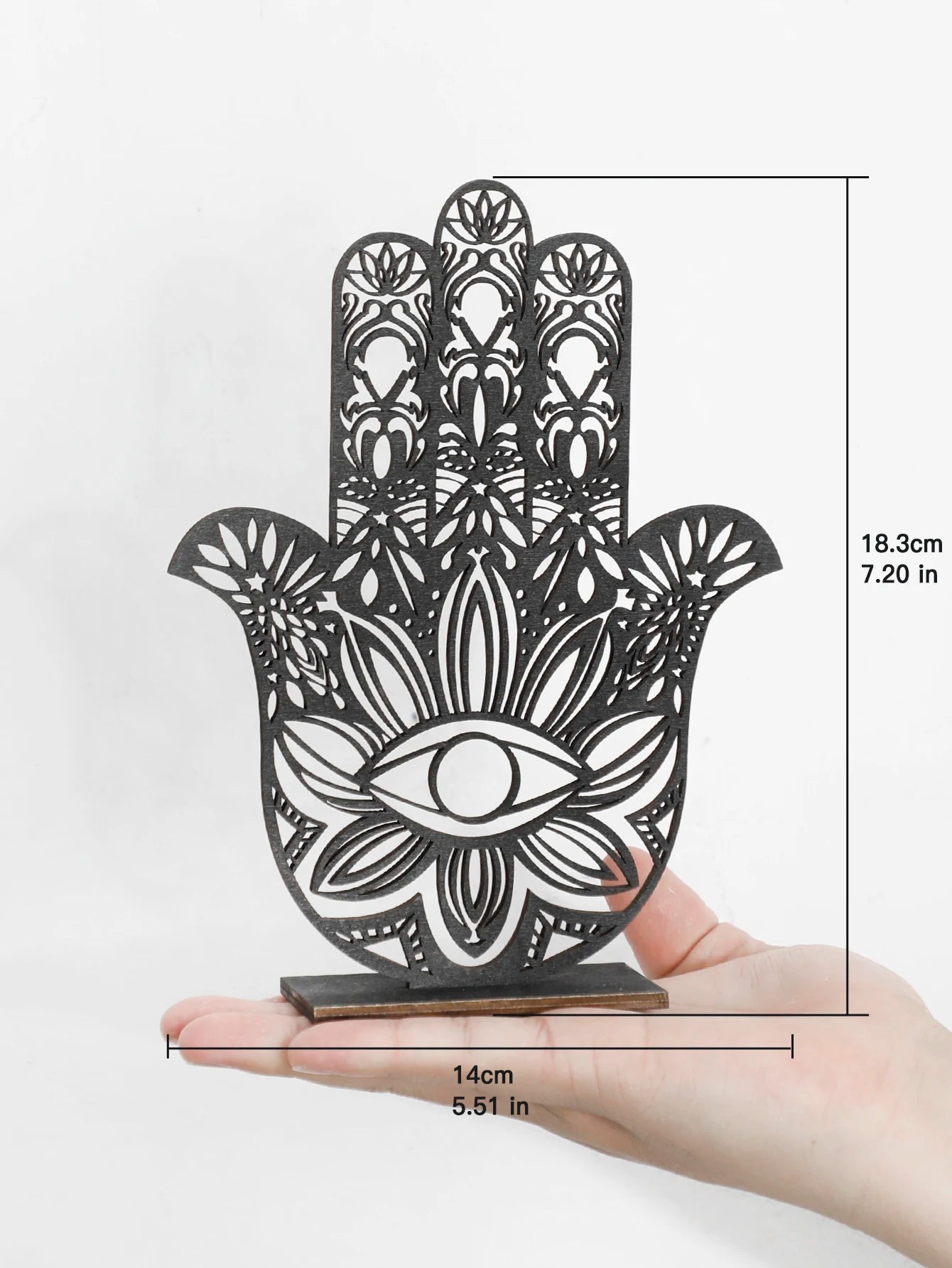 Black Wooden Desk Decor Hamsa Hand Evil Eye Home Decorations Table Decoration