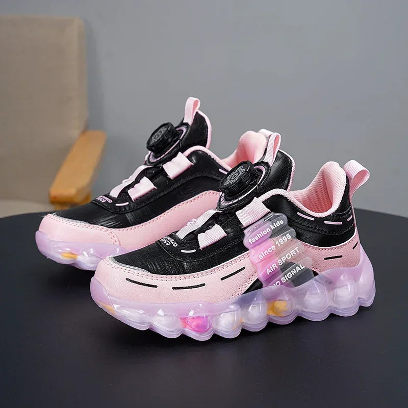 Spring Children Girls Boys PU Sneakers Toddlers Casual Shoes